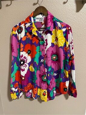 BUCKETLIST Women's Floral Button-Up Shirt in Multicolor